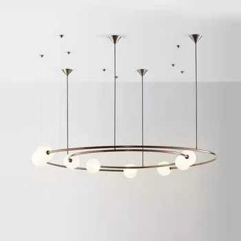 Scandinavian post-modern creative personality minimalist living room chandelier designer circular dining room bedroom lamps and