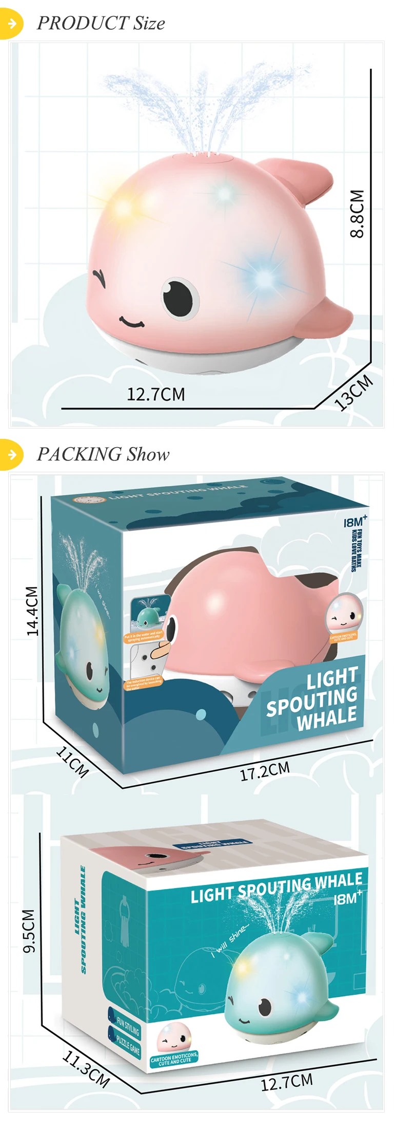Bathing Shower Spray Water Bathroom Toys Baby Bath Whale