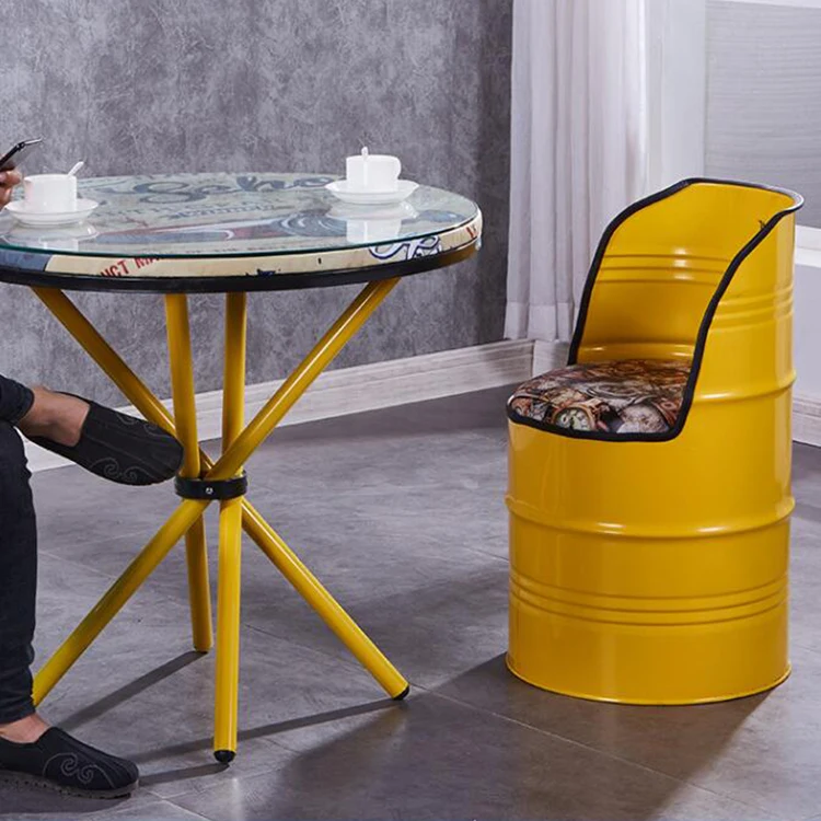 Stool bar stool 60 liter barrel oil barrel metal barrel coating of choice