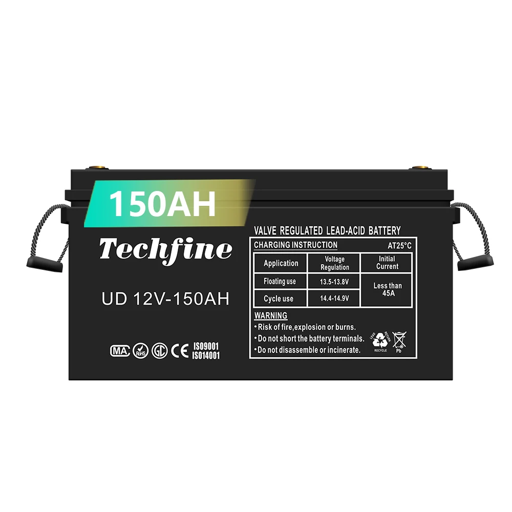 12V 150AH Techfine Best Rechargeable Batteries 150ah 12V Lead Acid Battery