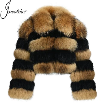 Custom Wholesale Winter Natural Fur Coat Fur Jacket Women Cropped Plus Size Luxury Lady Colorful Full Sleeve Real Fox Fur Coat