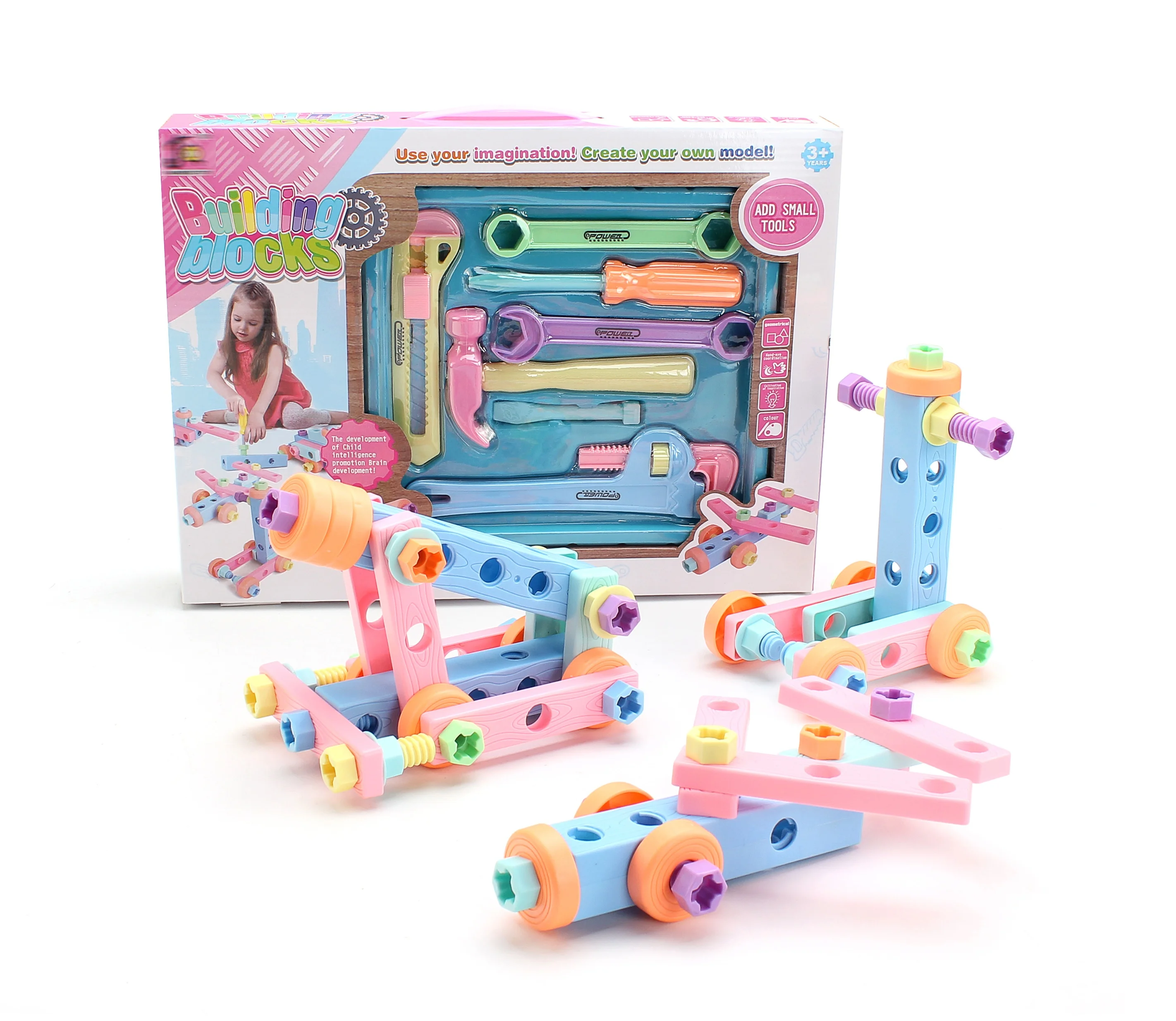 
Diy строительные блоки, интеллектуальная игра, пластиковые игрушки для детей, инструменты для ролевых игр 