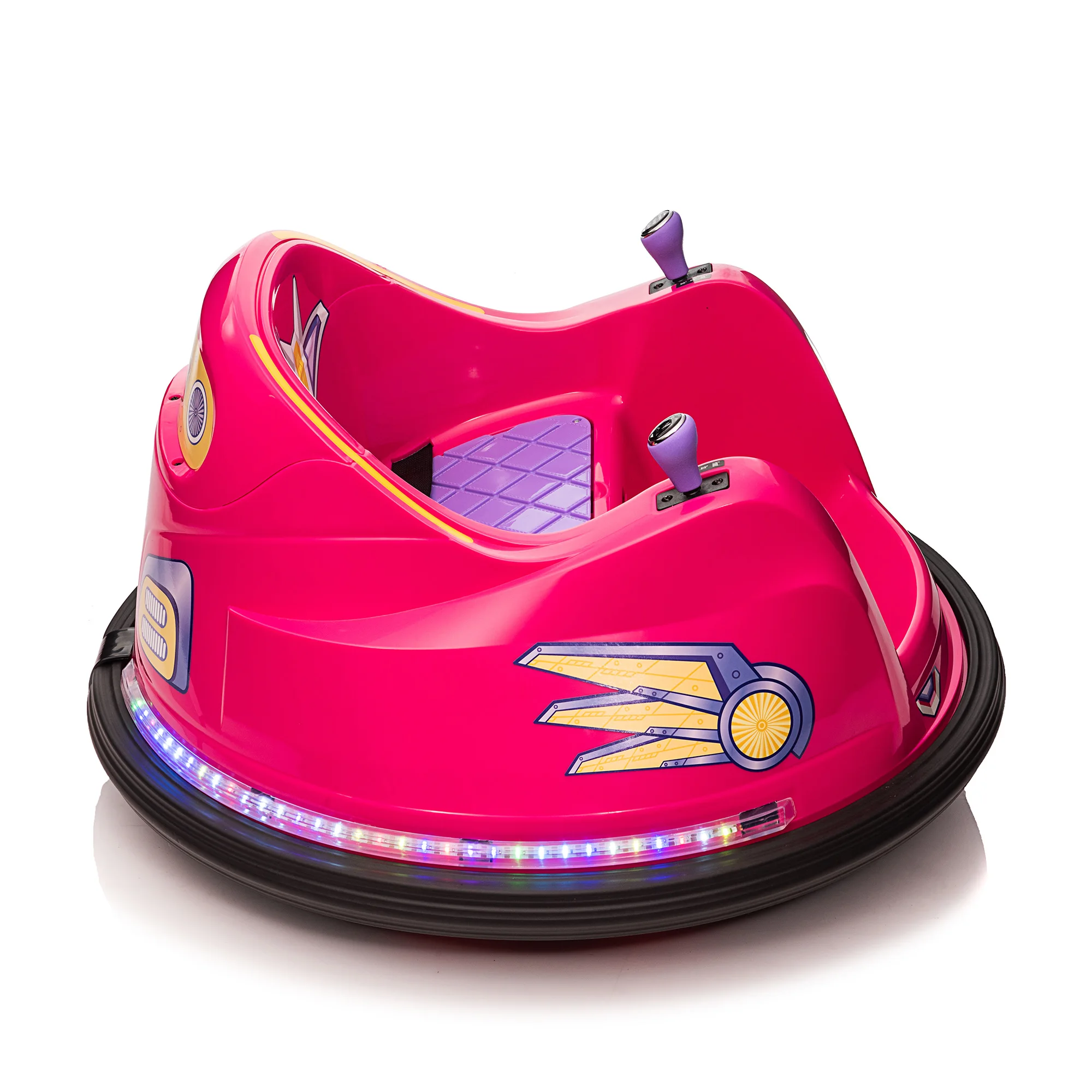 6V Kids bumper car toddler ride on toy roller caster vehicle with light strip998203