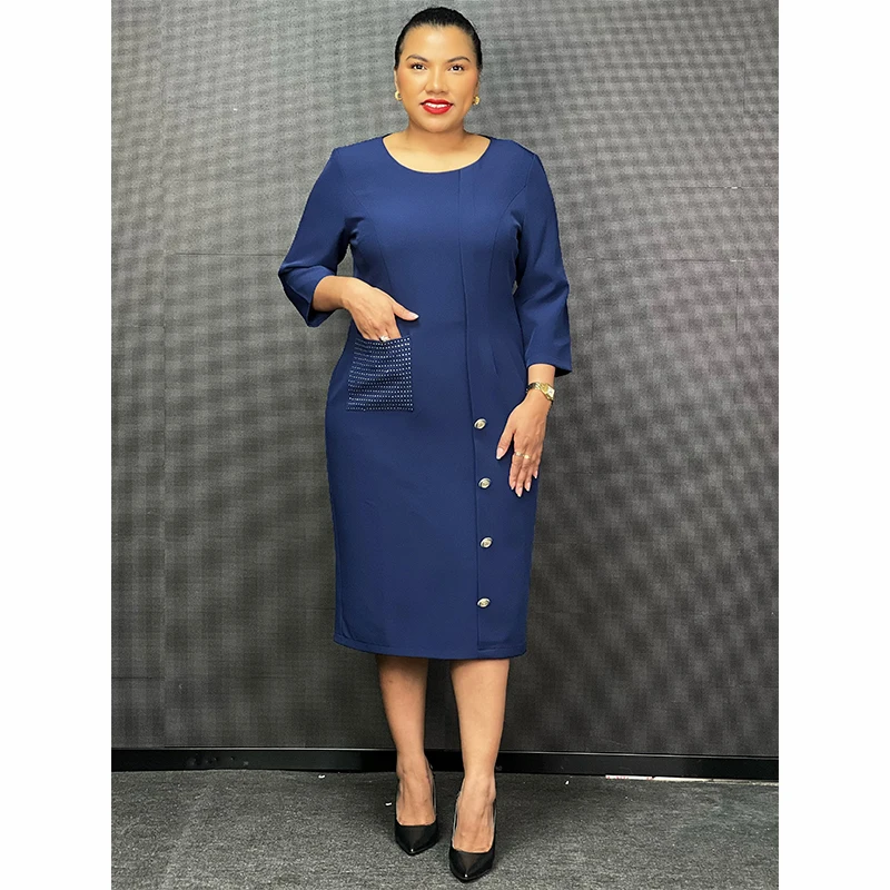 High Quality African Style Women Dress Plus Size Ladies Corporate Gown  Career Formal Wears Ladies Church Dresses