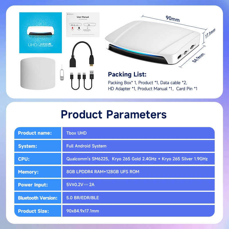 Portable 8G 128G Carplay Ai Box Android 13 Wireless Auto Streaming Dongle Module Smart Plastic Carplay Module