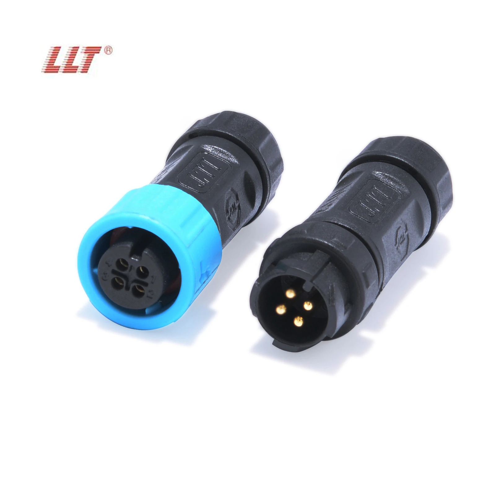 LLT M12 Ip67 Ip68 2 Pin 3 Pin 4 Pin Push Quick Lock Waterproof Connector Field Assembly