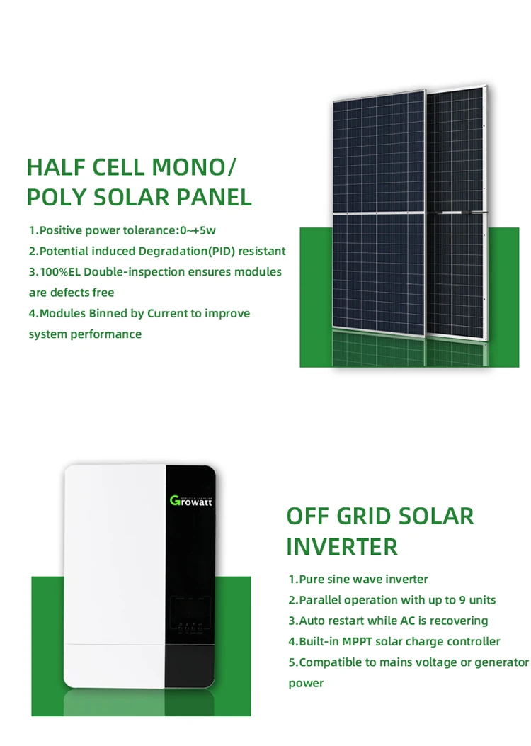 15kw Solar Energy Storage System Longi Solar Panel Growatt Inverter ...