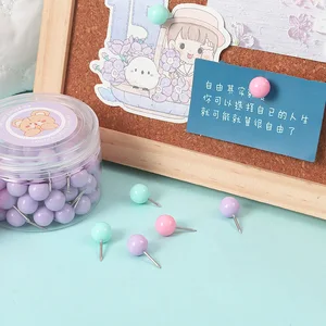 Round Bucket Pack Macaron Big Paper Clips, Globe Pins, Paper Clips, Keychains & Binder Clips