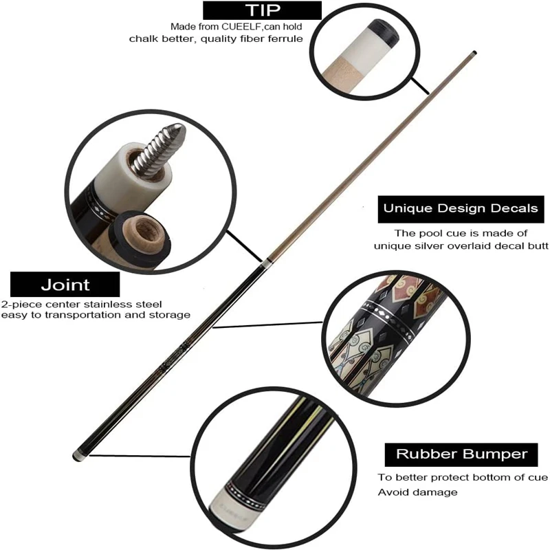 Xmlinco Dropshipping Carom Billiard Cue Korean 3 Cushion Cue Carom Cue
