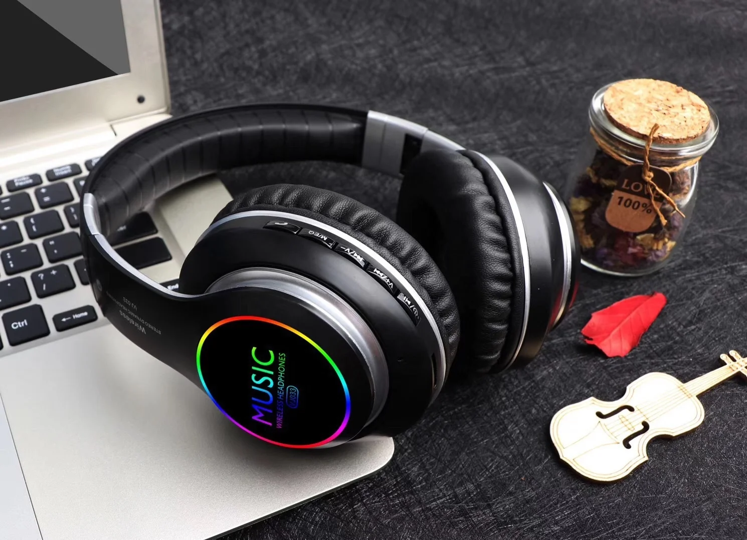 VJ033 Breathing Lamp Wireless Earphones Stylish Functional