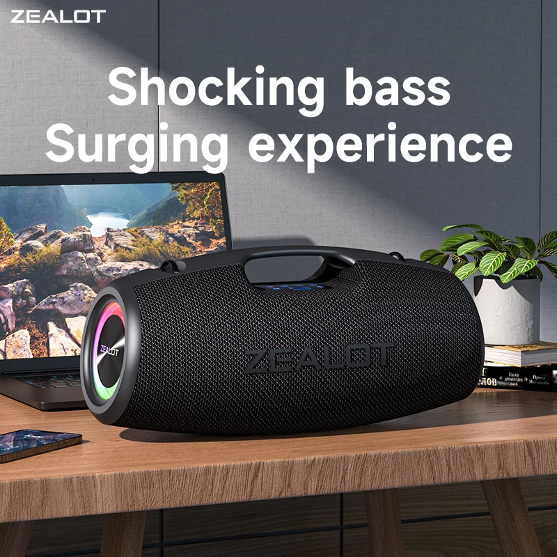 ZEALOT S78ワイヤレスポータブルスピーカー100W充電式スピーカー