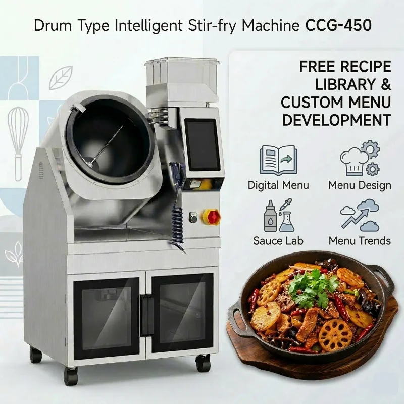 Commercial Automatic Cooking Robot Multifunctional Electric Food Stir Fry Machine Free Recipes Included Recipe