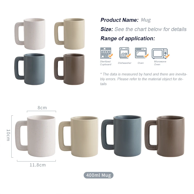 product fenn large capacity 400ml nordic style matte color glazed ceramic coffee mug present wholesale ceramic mugs custom-58