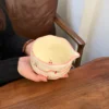 Noeud matcha ligne cerise blanche