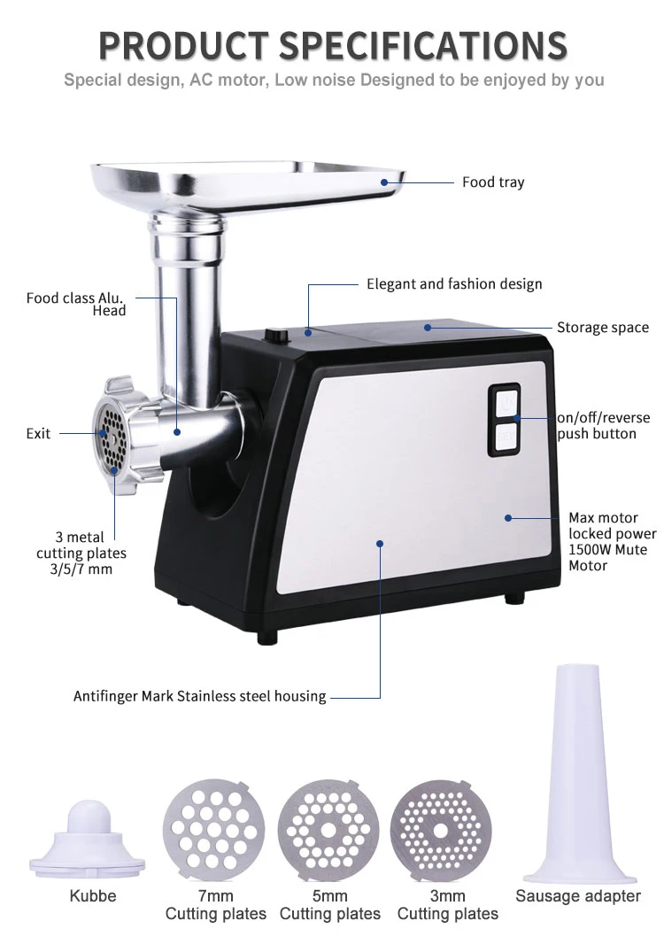 Amg199 Meat Grinders & Slicers Metal Housing Powerful Meat Mincer