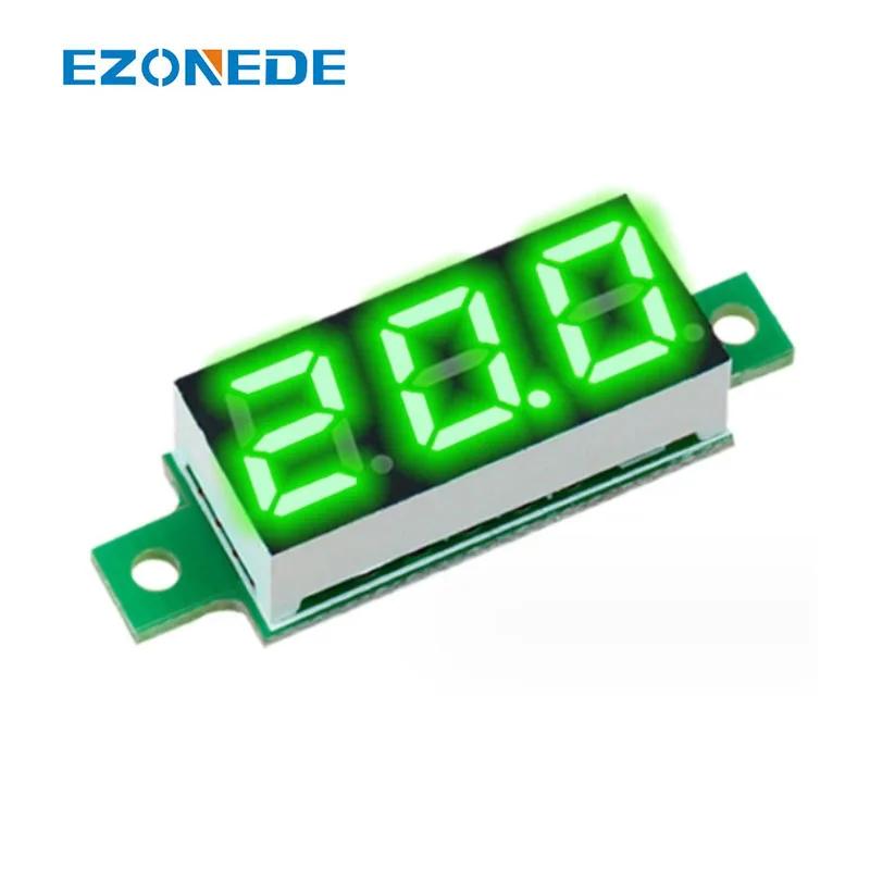 10 Voltmetri Digitali Mini Da 0,28 Pollici - Display LED Rosso A 3 Cifre, 2 Fili, Per Pannelli E Progetti Elettronici
