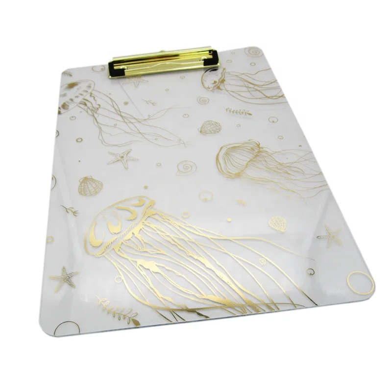 
Высококачественная Студенческая используемая лазерная печать Медузы ПММА позолоченная качественная акриловая клипса с золотой металлической клипсой акриловая доска 