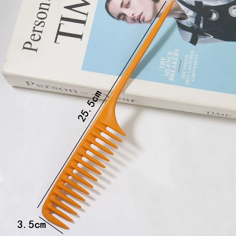 Wholesale Custom Plastic Anti-static Rat Tail Comb Thickened Wide Tooth Styling Hair Comb Large Size Hair Parting Comb
