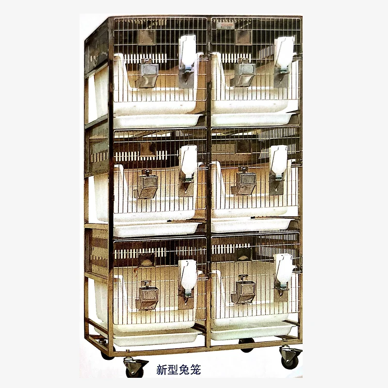 Laboratory Stainless Steel Animal Rabbit Breeding Cages with Rack Shelf  Feeding Bottle for Sale - Main Image