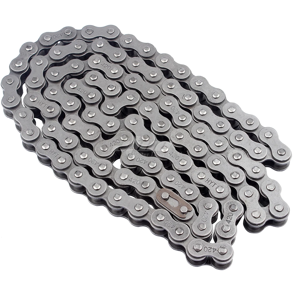 420 Motorcycle Chain 120-Link with 1 Master Link Perfect for Go Kart Mini Bikes 420 Motorcycle Chain 120-Link with 1 Master Link Perfect for Go Kart Mini Bikes