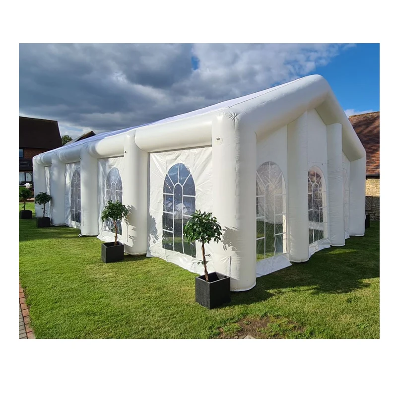 Large White Inflatable Church Tent Led Light Blow Up 20x40 Portable Pvc