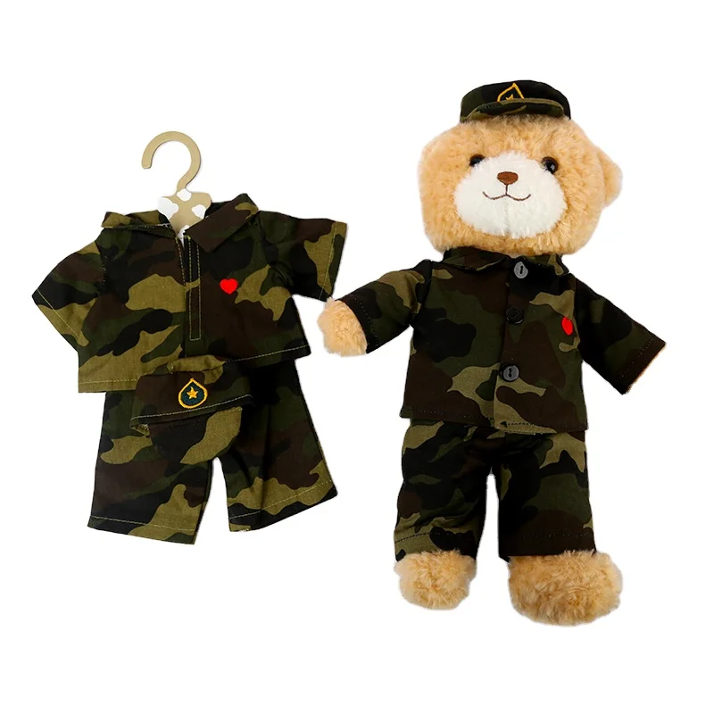 Source Farcito Eroe Americano Esercito militare uniforme orsacchiotto di peluche con logo all ingrosso cute cartoon molle del giocattolo della peluche