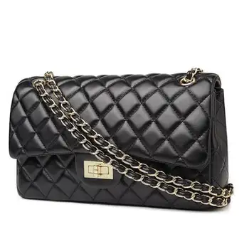 New Fashionable High Quality PU Leather Lozenge Chain Sling Bag Shoulder Handbags For Women Custom Luxury Hand Bags Ladies