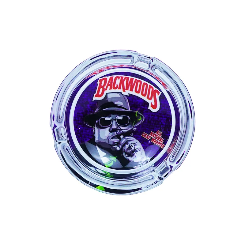 Factory Wholesale Cheap Customized Logo Round Thick Glass Tobacco Ashtray Classic Crystal Smoking Ashtray for Indoor and Outdoor