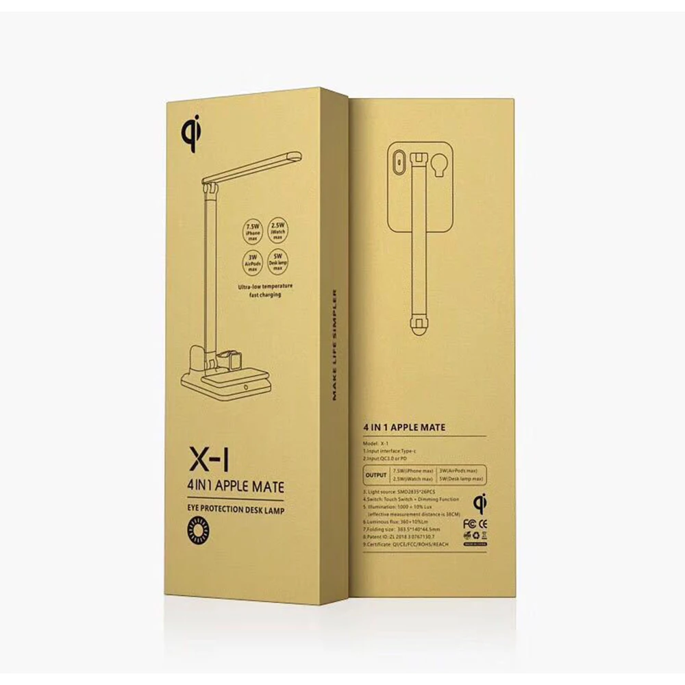 
Функциональная Беспроводная зарядная док-станция вращающаяся настольная лампа дизайн Зарядка для Iphone для Airpods и умных часов держатель для быстрой зарядки 