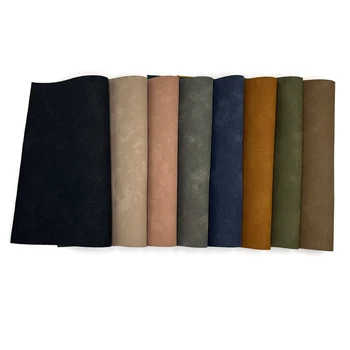 Autumn winter new products horizontal fabric frosted feel embossing process PU leather for shoes bags