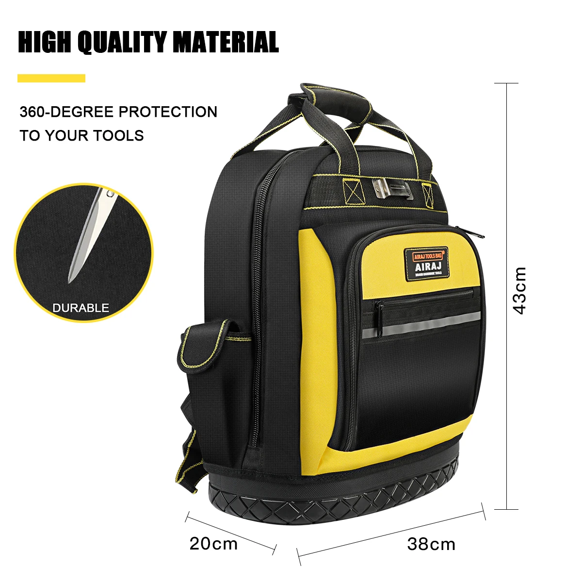 AIRAJ Shoulder Tool Backpack Durable Waterproof Storage