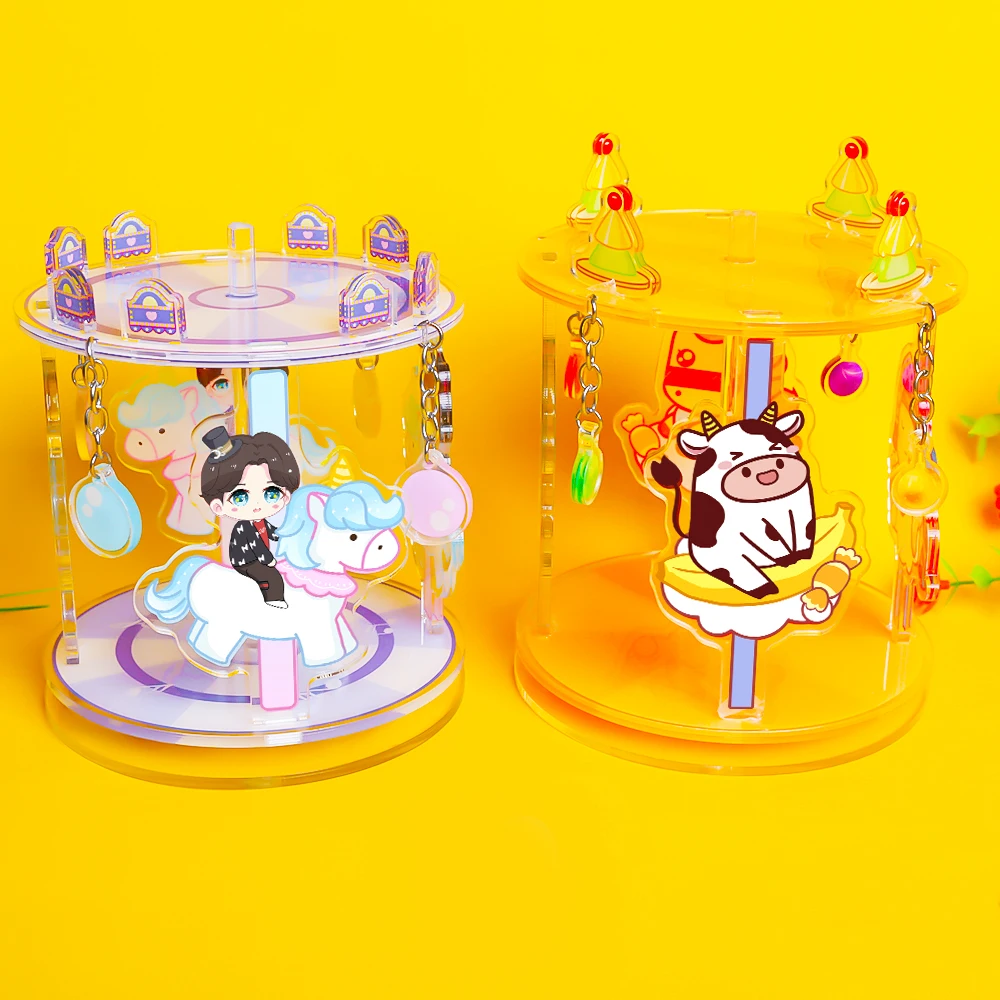 Custom Acrylic Stand Carousel with Hologram Printed Gift Cartoon Cute Pattern Wholesale