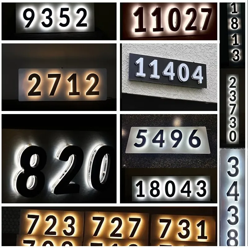 product solar house number led light up letters luminous building storefront road exterior acrylic metal signs backlit letters-2