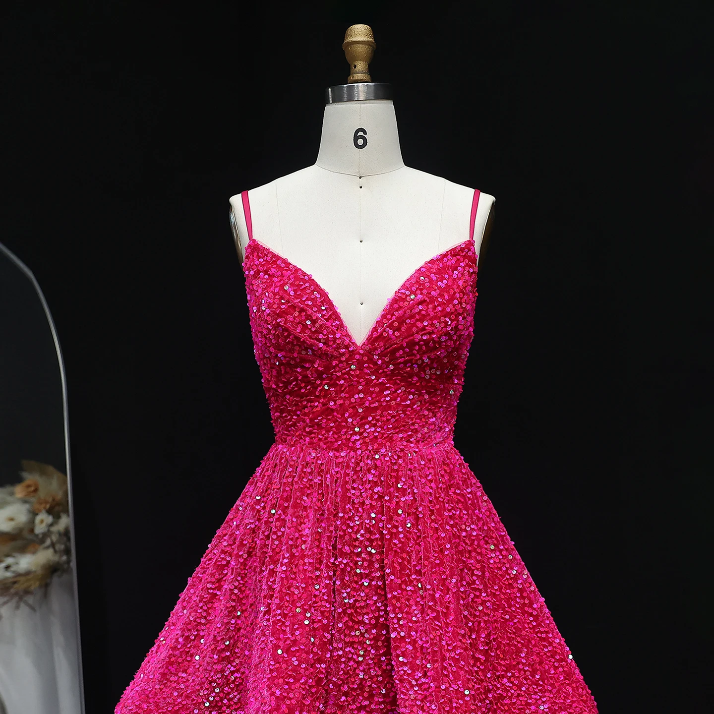 open lace back dress Pink Lace Lovely High Low Homecoming Dresses, Pink Short Prom Dresses   Cutedressy