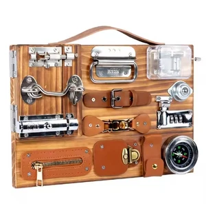 Montessori Children's Wooden Busy Board Wood Tool Toys Early Education Life Teaching Aid Enlightenment Compass for Boys Girls