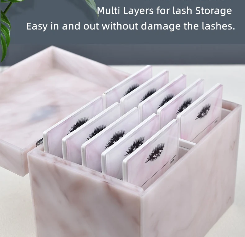 10 Layers Acrylic Eyelash Storage Box Eyelash Holder Extension Tool 5