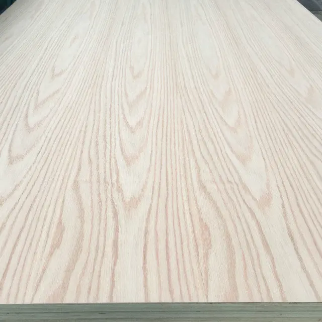 Professional Red Oak Veneered Sheet Red Oak Plywood Factory 4*8ft Red