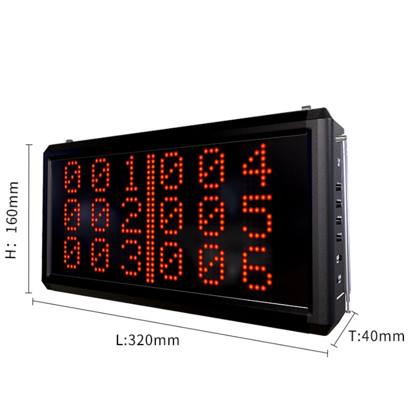 Wireless Calling System 999-Channel Number Keypad Caller + 6 Number Display Host for Restaurant Hospital Fast Food Shop