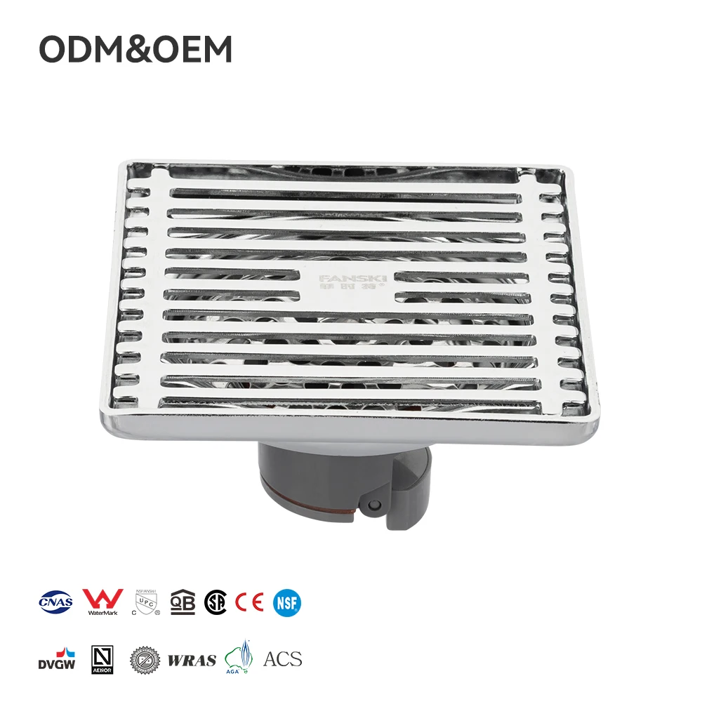 FANSKI 4 inča kvadratni odvod za pod filtar od nerđajućeg čelika protiv korozije otporan na mirise kompresijska veza kupaonica moderno