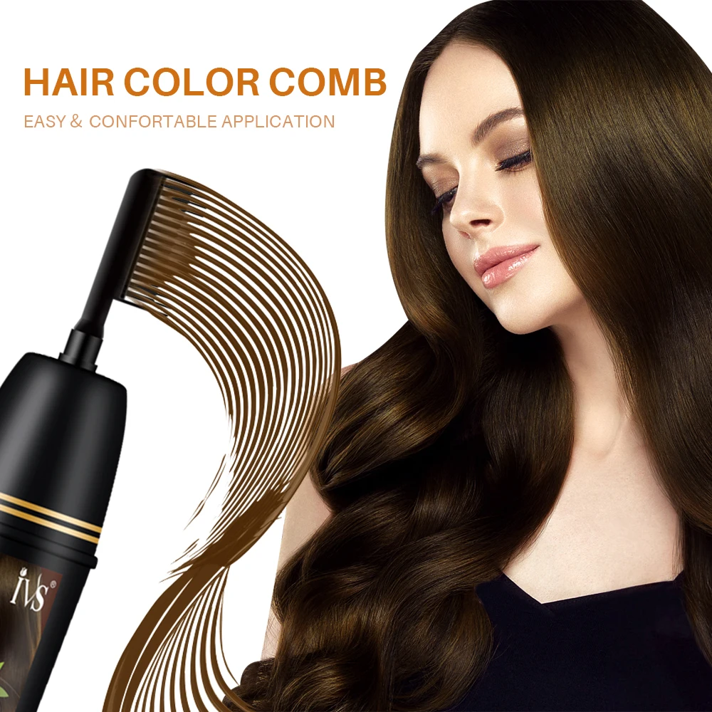 OEM Color Dyeing Cream Home Use Black Hair Cream Ingredients Permanent Easy Coloring Hair Dye Cream With Comb Natural