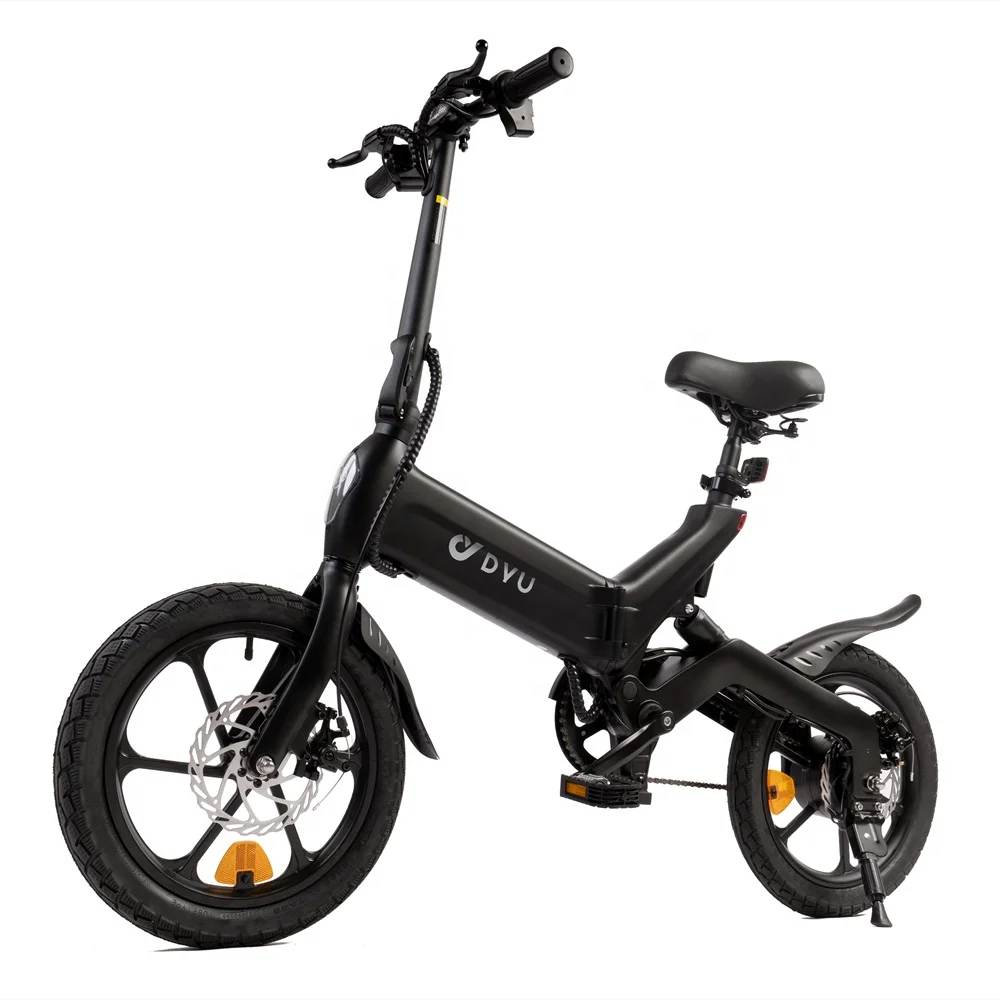 DYU A16 EU Warehouse Self Charging Electric Bike Bicycle Exercise Stealth  Bomber Electric City Bike E Bike Folding Ebike