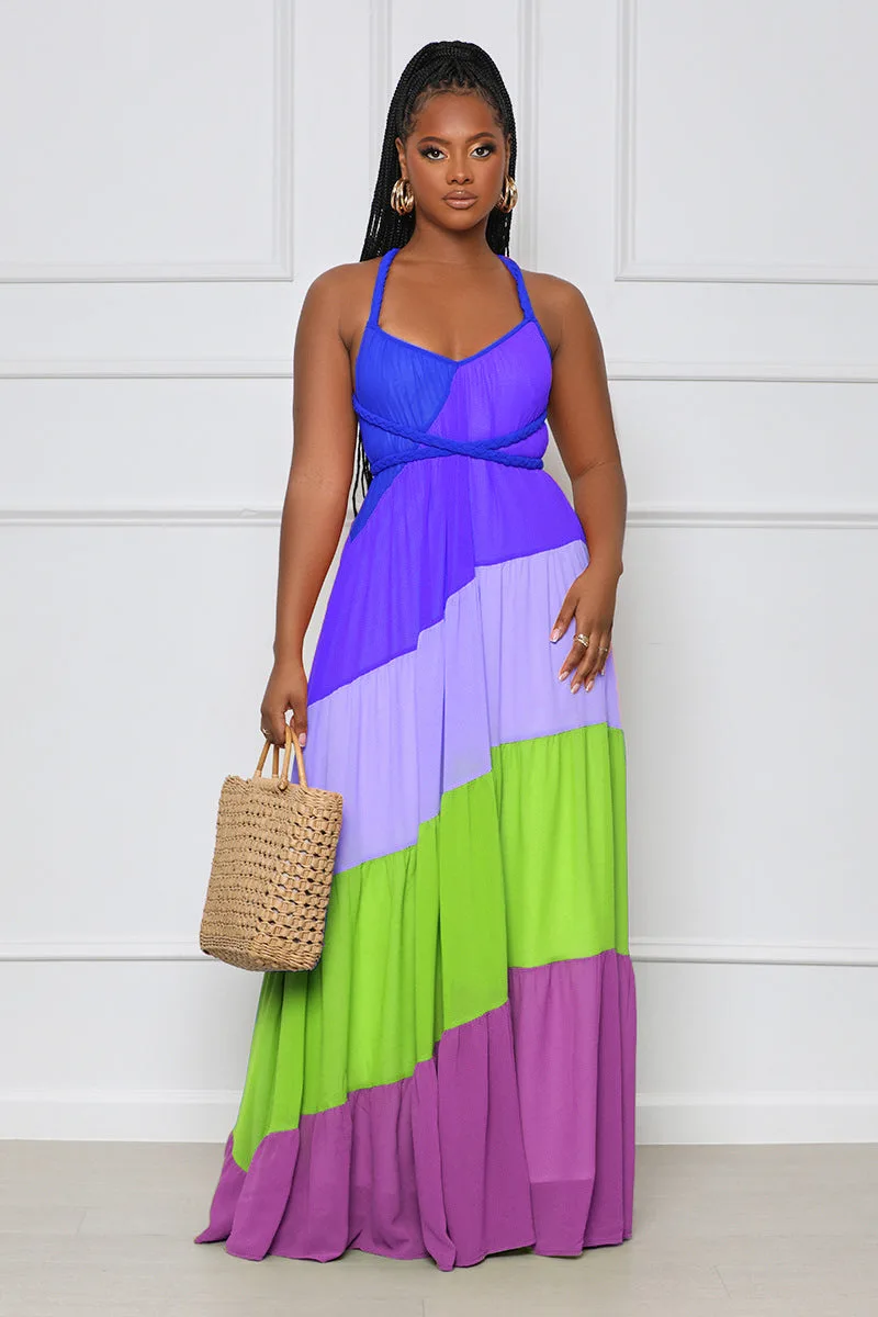Hot Selling Bandage Halter Backless Multicolor Floral Chiffon Dresses for  Ladies Patchwork Loose Sundresses Women Summer 2022