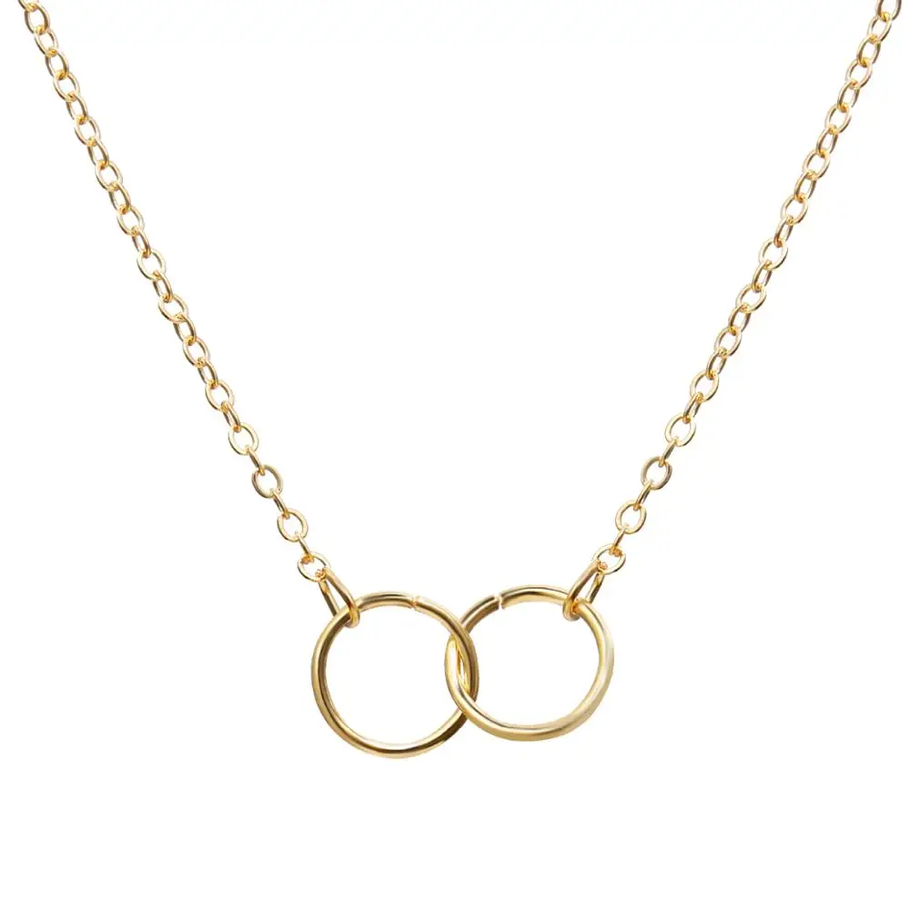 Buy Silver Two Circle Necklaces Pendant 