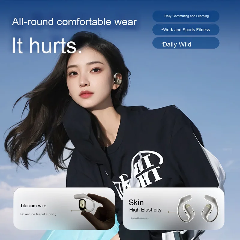 OWS Outdoor Wireless for Bluetooth Headphones with Long-Lasting Open-Ear  Design Ear Loops and 3D Surround Sound jl Chipset