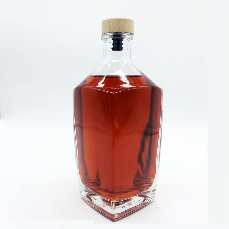Wholesale 500ml Liquor Glass Bottle With Stopper Glass Bottle Factory