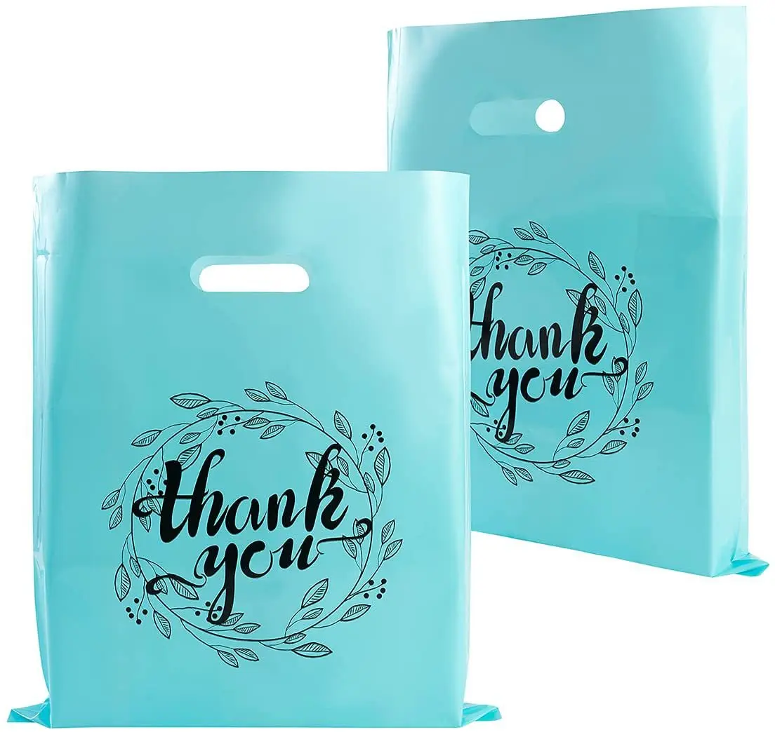 Custom Po HDPE LDPE Die Cut Handle Plastic Thank You Bags with