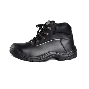 Smooth Cow Leather Mid Cut Lace-up Work Footwear With Reflective Anti smash Puncture-proof Safety Shoes Can OEM Security Shoes