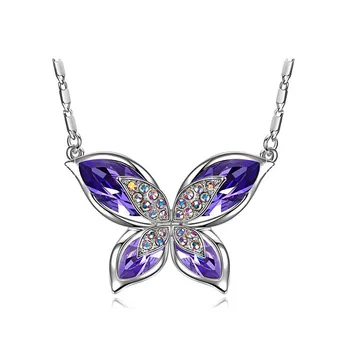 Fahion Butterfly Pendant New Jewelry with Austria Crystals Necklace Gifts for Women