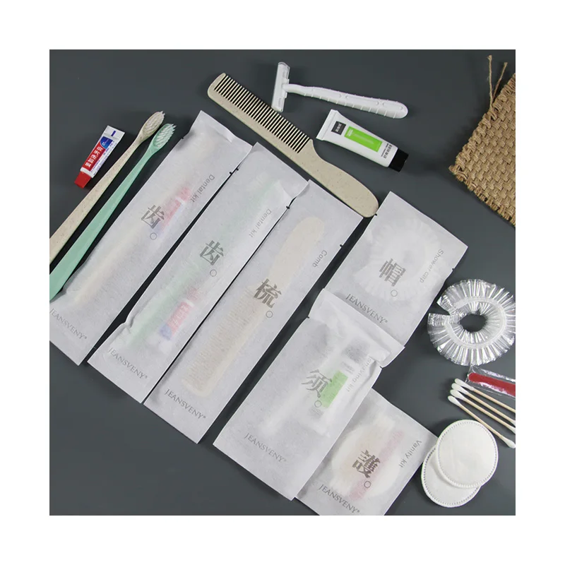 Oem hotel amenities wheat straw toothbrush set travel dental kit for hotel