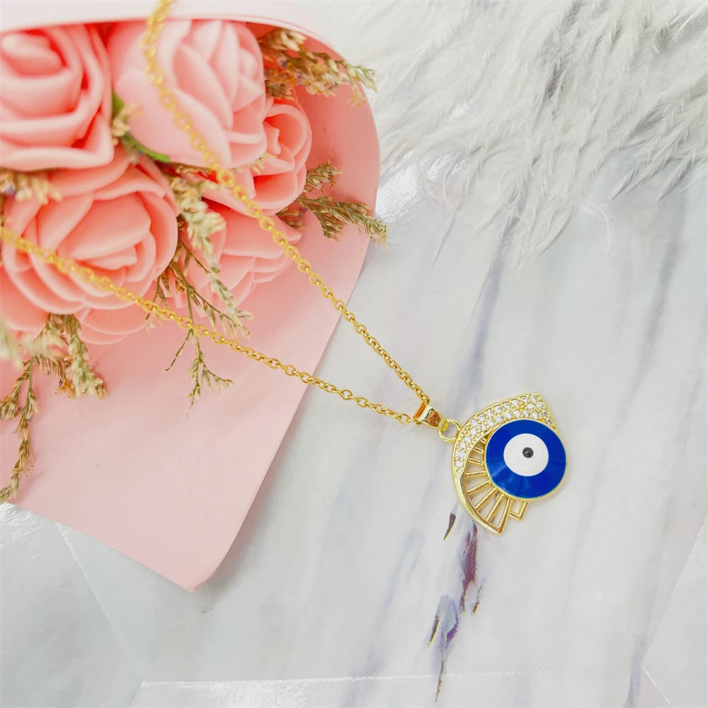 Evils Eye Pendant Necklaces For Women Girls Friends Blue Demon Eyes